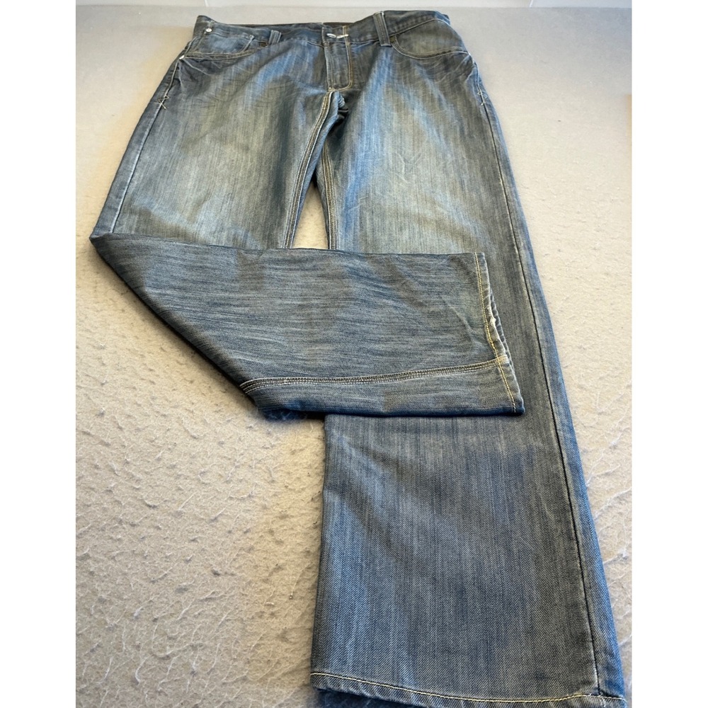 Levis 514 Slim Straight Jeans Flap Pockets Blue Denim 36x32 Mens